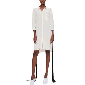 Zara Cream Long Sleeve Shirt Dress
